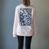Unisex Beyaz Sırt Baskılı Sweatshirt