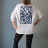 Unisex Beyaz Sırt Baskılı Sweatshirt