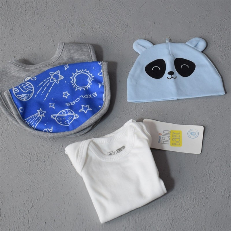 Erkek Bebek 4 Parça Yenidoğan Set