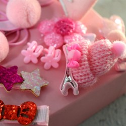 Kız Çocuk Hediyelik Pembe Toka Seti